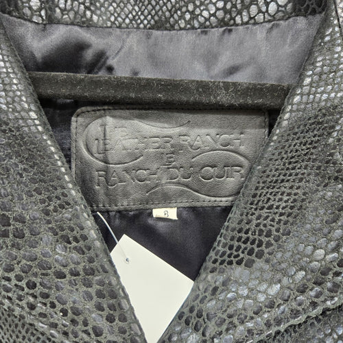 The Leather Ranch Black Reptile Embossed Leather Blazer Jacket - Size 8