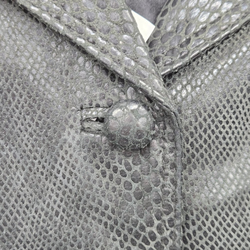 The Leather Ranch Black Reptile Embossed Leather Blazer Jacket - Size 8