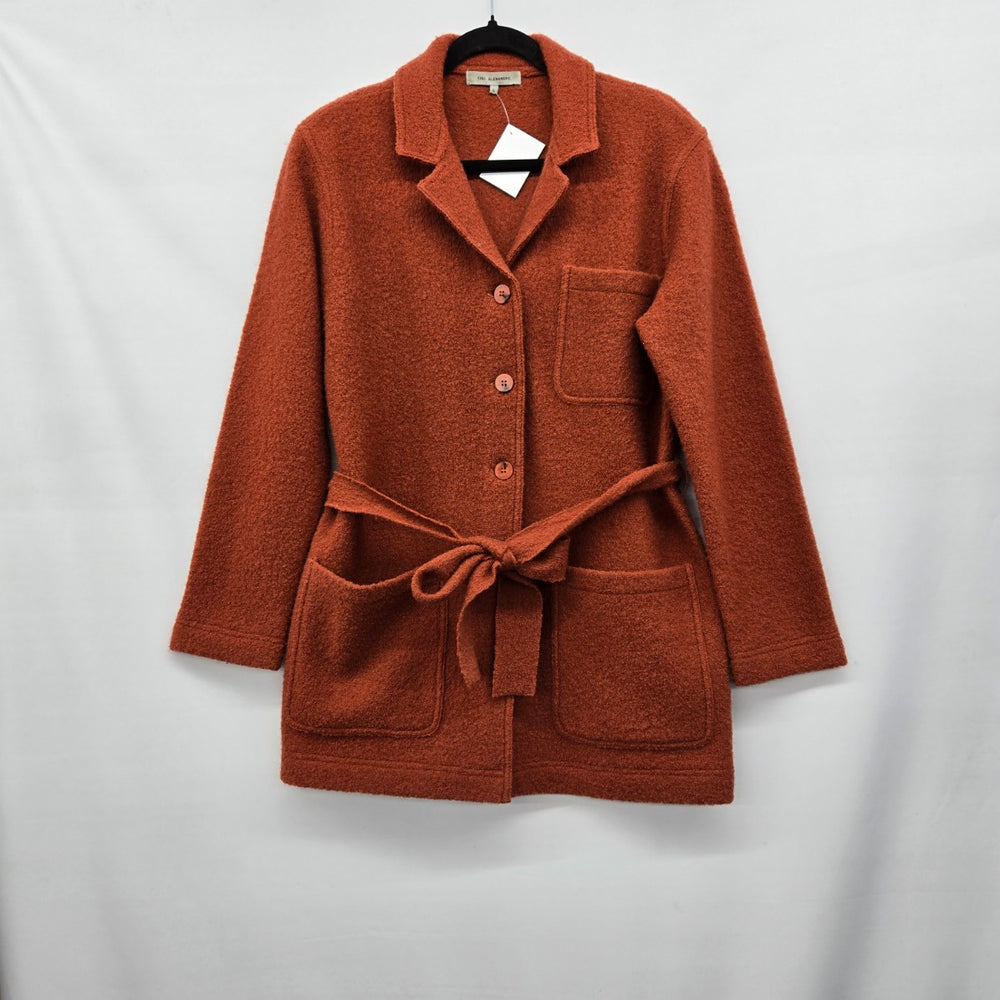 Eric Alexandre Rust Wool Belted Coatigan Jacket - Size S