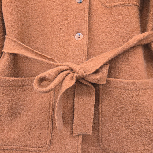 Eric Alexandre Rust Wool Belted Coatigan Jacket - Size S