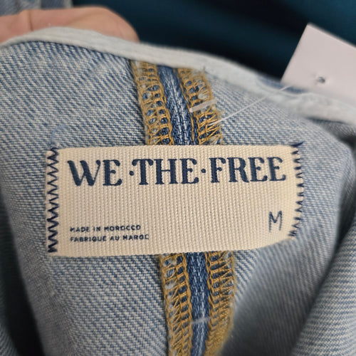 Free People We The Free High Roller Skirtall Light Wash Blue - Size M
