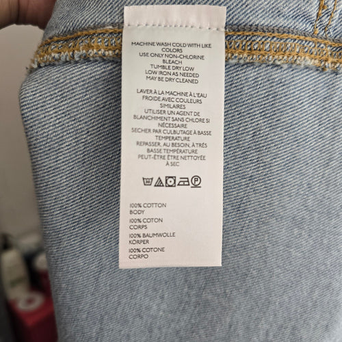Free People We The Free High Roller Skirtall Light Wash Blue - Size M