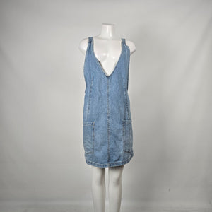 Free People We The Free High Roller Skirtall Light Wash Blue - Size M