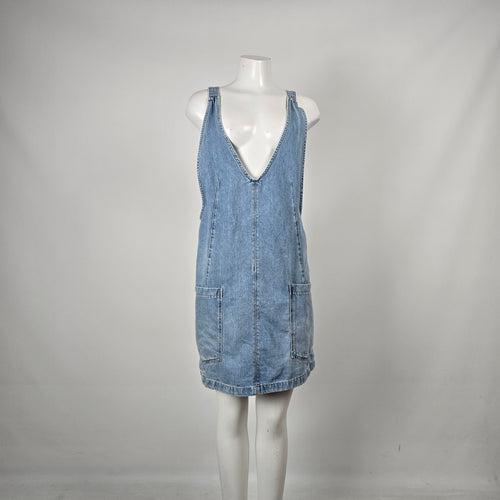Free People We The Free High Roller Skirtall Light Wash Blue - Size M