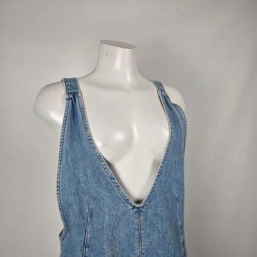 Free People We The Free High Roller Skirtall Light Wash Blue - Size M