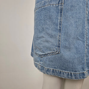 Free People We The Free High Roller Skirtall Light Wash Blue - Size M