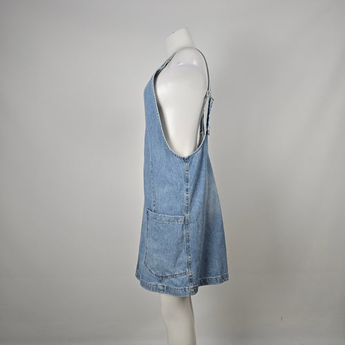 Free People We The Free High Roller Skirtall Light Wash Blue - Size M