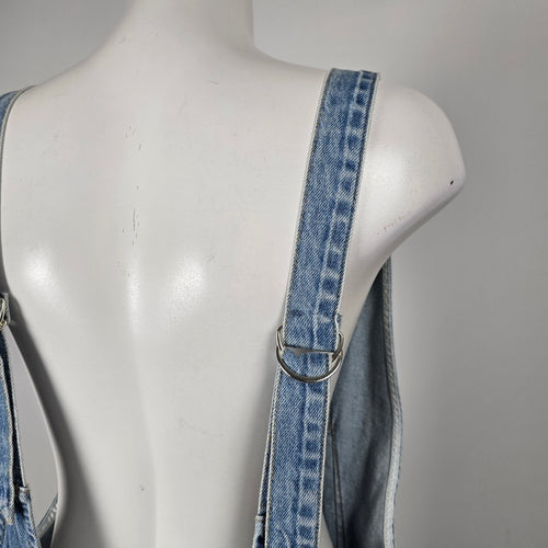 Free People We The Free High Roller Skirtall Light Wash Blue - Size M