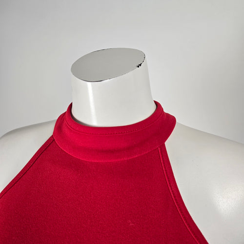Woosea Red Halter Neck Ruffle Maxi Event Dress - Size M