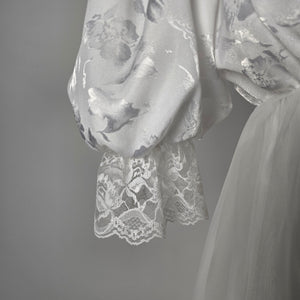 Vintage Lov'Lee White Bridal Peignoir Robe & Nightgown Set - Size S