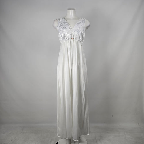 Vintage Lov'Lee White Bridal Peignoir Robe & Nightgown Set - Size S