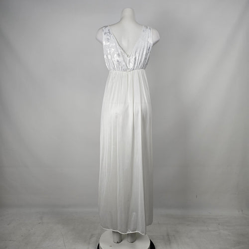 Vintage Lov'Lee White Bridal Peignoir Robe & Nightgown Set - Size S