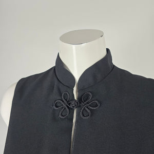 Vintage Moonlightings Black Mandarin Frog-Button Vest Dress - Size 11/12
