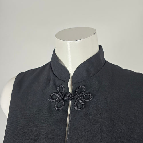 Vintage Moonlightings Black Mandarin Frog-Button Vest Dress - Size 11/12