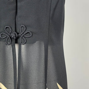Vintage Moonlightings Black Mandarin Frog-Button Vest Dress - Size 11/12