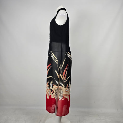 Vintage Moonlightings Black Mandarin Frog-Button Vest Dress - Size 11/12