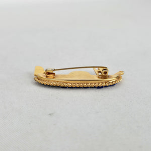 Vintage Gold-Tone Gondola Micromosaic Brooch