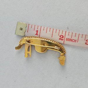 Vintage Gold-Tone Gondola Micromosaic Brooch