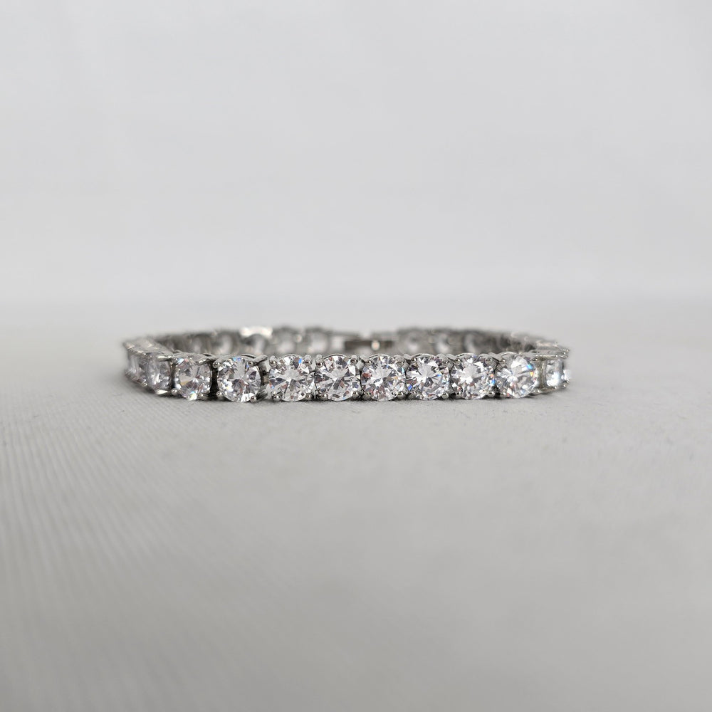 Silver-Tone Cubic Zirconia Tennis Bracelet
