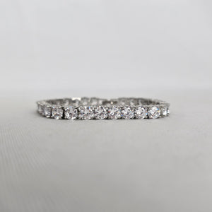 Silver-Tone Cubic Zirconia Tennis Bracelet