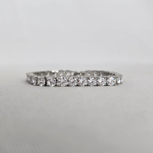 Silver-Tone Cubic Zirconia Tennis Bracelet