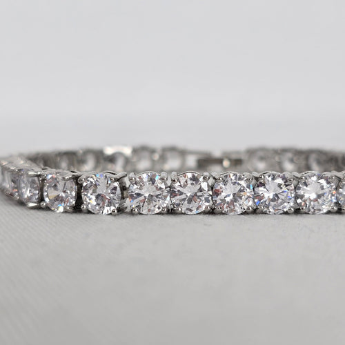 Silver-Tone Cubic Zirconia Tennis Bracelet