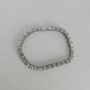 Silver-Tone Cubic Zirconia Tennis Bracelet