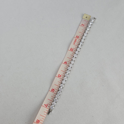 Silver-Tone Cubic Zirconia Tennis Bracelet