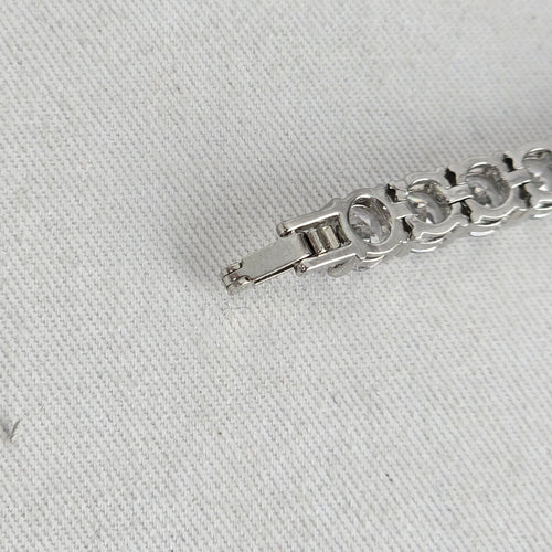 Silver-Tone Cubic Zirconia Tennis Bracelet