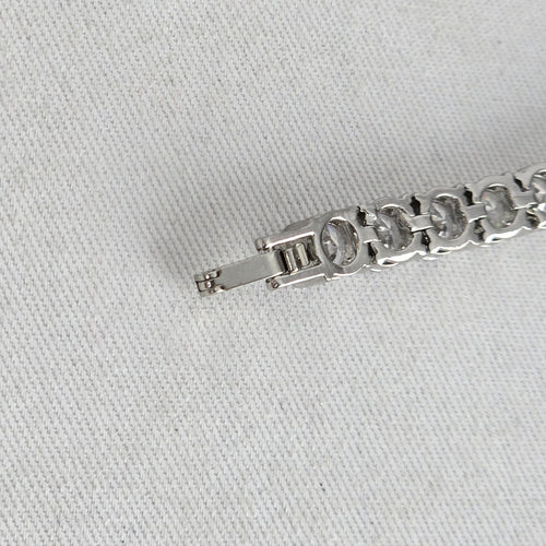 Silver-Tone Cubic Zirconia Tennis Bracelet