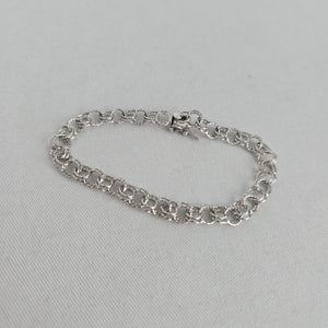 Vintage Signed Binder Bros BB Sterling Silver 7.5" Chain Charm Bracelet