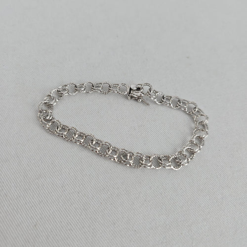 Vintage Signed Binder Bros BB Sterling Silver 7.5" Chain Charm Bracelet