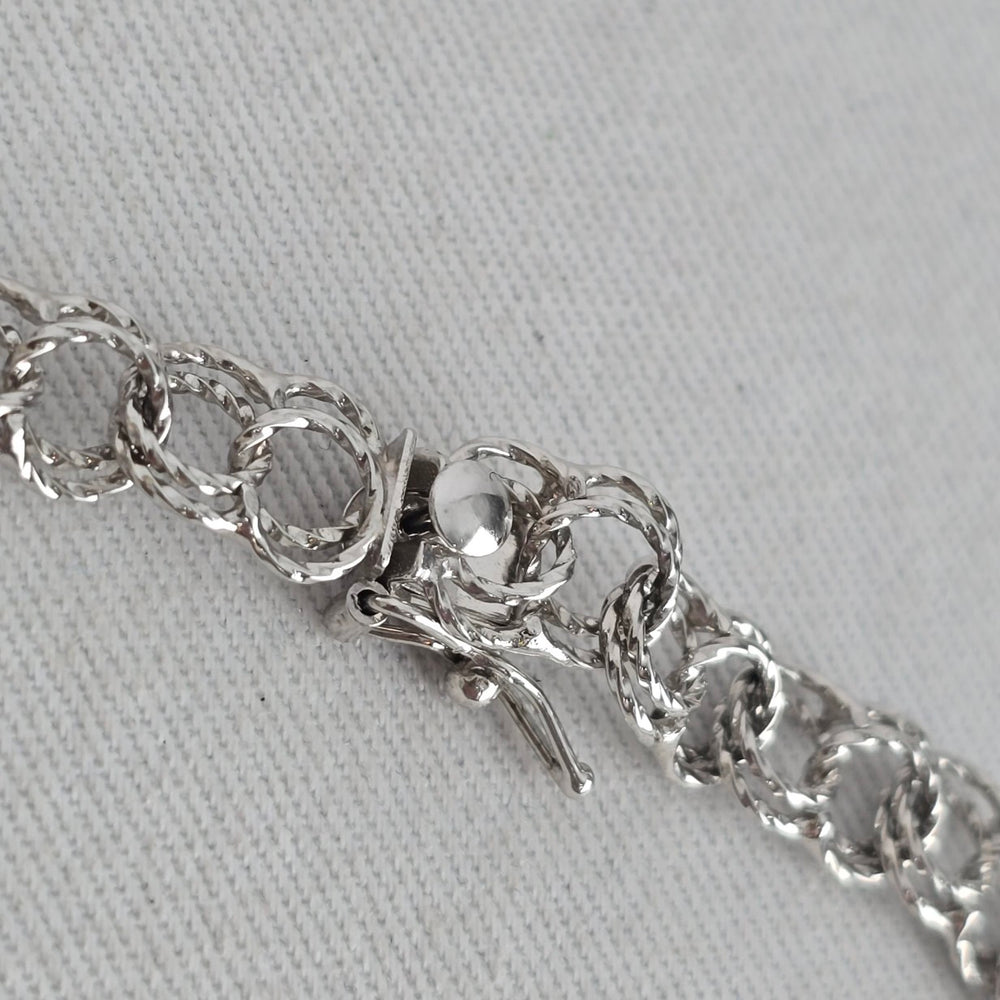 Vintage Signed Binder Bros BB Sterling Silver 7.5" Chain Charm Bracelet