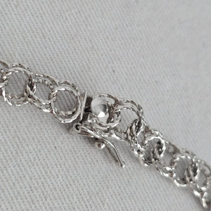 Vintage Signed Binder Bros BB Sterling Silver 7.5" Chain Charm Bracelet