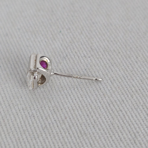 ELLE Sterling Silver Square Crystal Stud Earrings