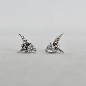 925 Sterling Silver Hummingbird Crystal Stud Earrings