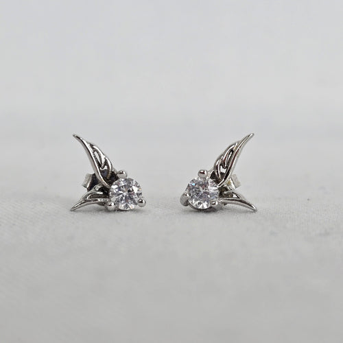 925 Sterling Silver Hummingbird Crystal Stud Earrings