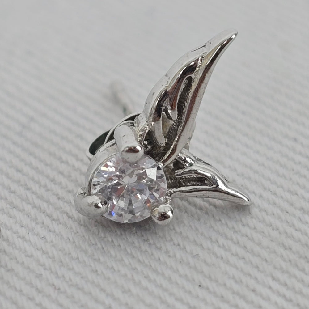 925 Sterling Silver Hummingbird Crystal Stud Earrings
