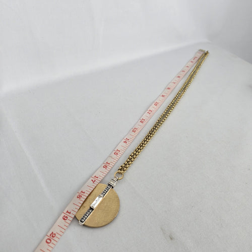 Silpada Crystal Token Swarovski Crystal Brass Sterling Silver Disc Pendant Necklace