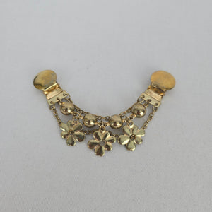 Vintage Gold Tone Floral Sweater Dress Clip Chain