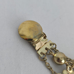 Vintage Gold Tone Floral Sweater Dress Clip Chain