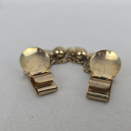 Vintage Gold Tone Floral Sweater Dress Clip Chain