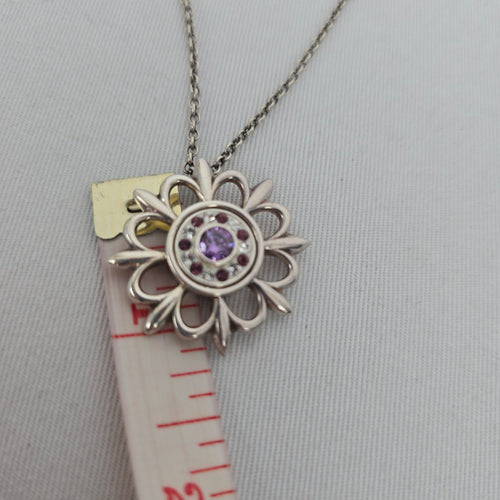 Kameleon 925 Sterling Silver Interchangeable Snap Flower Pendant Necklace