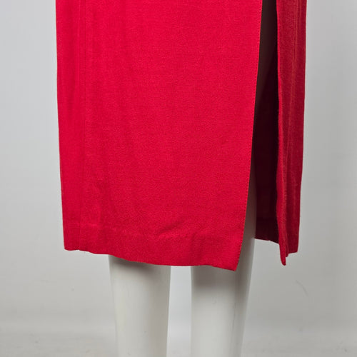 Farouche by Lori Weidner Red Sleeveless Rhinestone Button Slit Dress Size 8