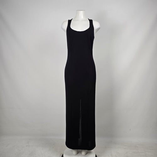 Vintage Mark Edwards Vintage Black Strappy Cross-Back Maxi Dress Size 10