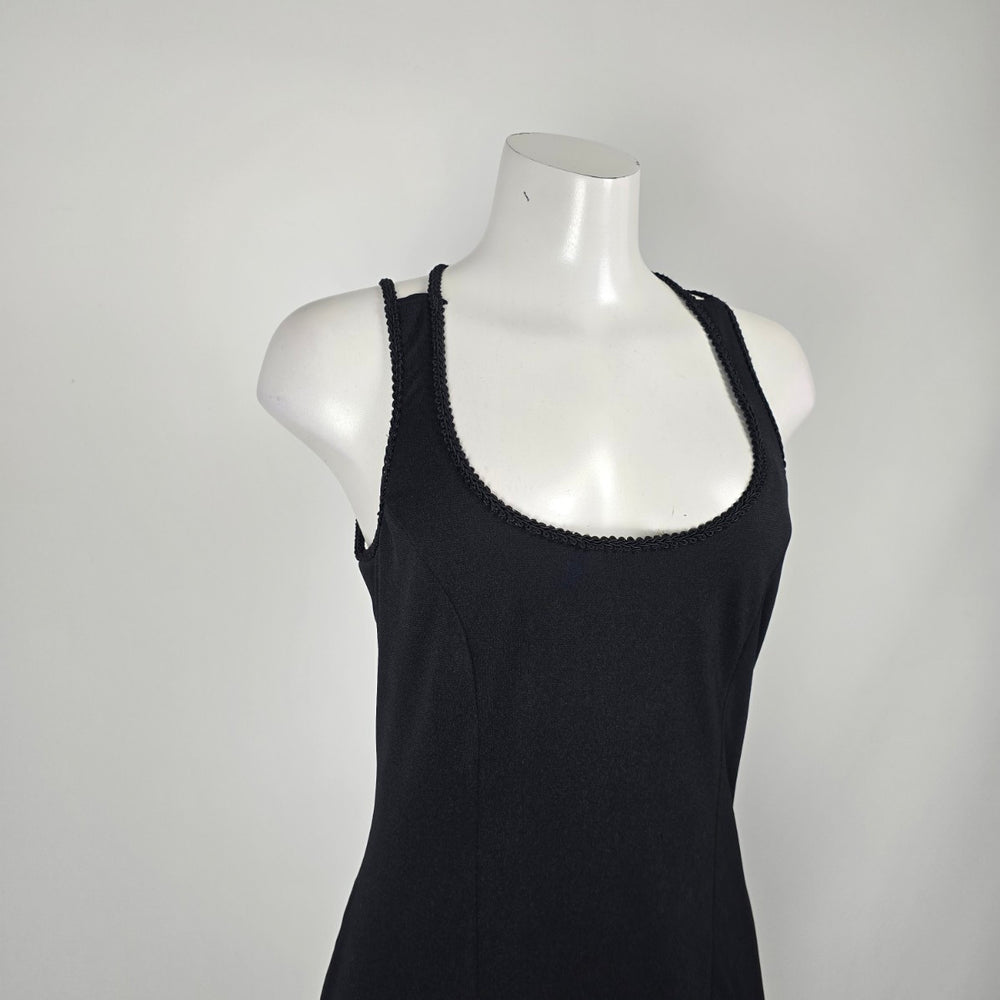 Vintage Mark Edwards Vintage Black Strappy Cross-Back Maxi Dress Size 10