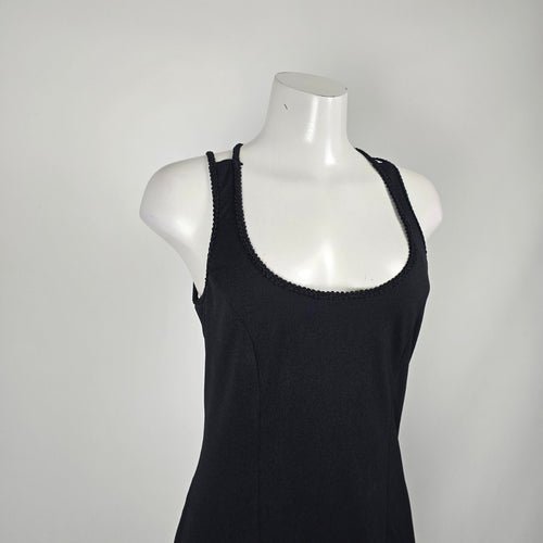 Vintage Mark Edwards Vintage Black Strappy Cross-Back Maxi Dress Size 10