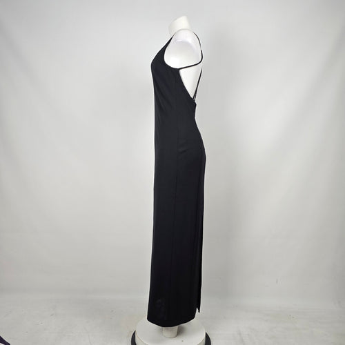 Vintage Mark Edwards Vintage Black Strappy Cross-Back Maxi Dress Size 10