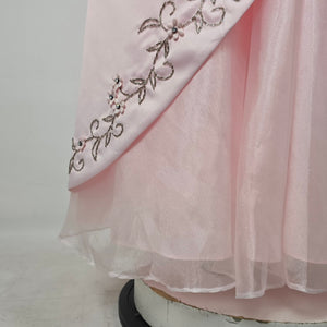 Vintage Morgan & Co. Pink Strapless Beaded Formal  Grad Event Gown Size 3/4