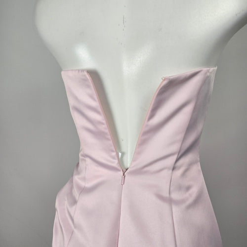 Vintage Morgan & Co. Pink Strapless Beaded Formal  Grad Event Gown Size 3/4